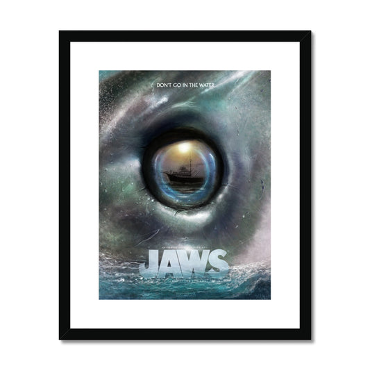 Jaws  Alternate Movie Poster Art Framed & Mounted Print