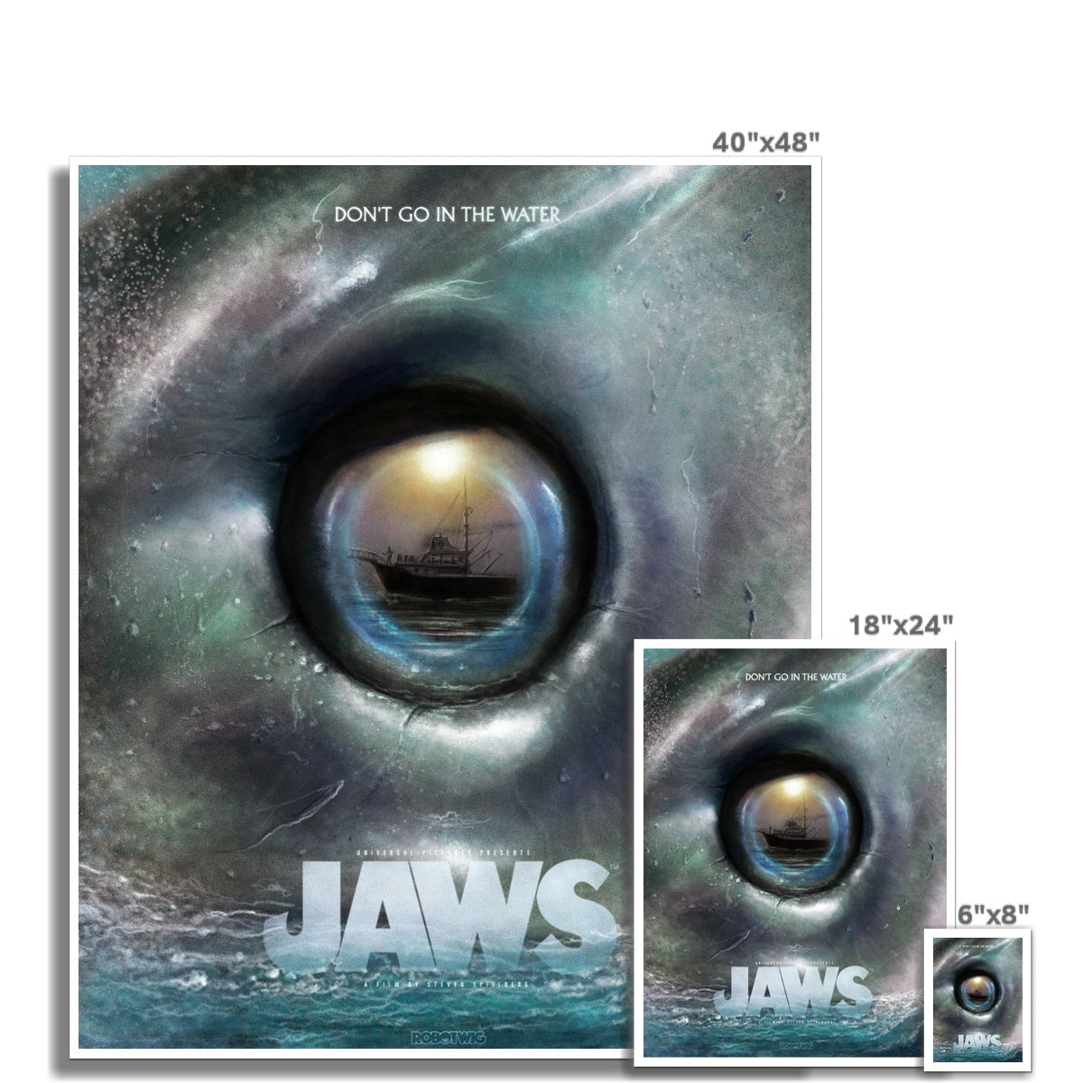 Jaws  Alternate Movie Poster Art Fine Art Print